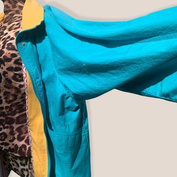 Southwestern Full Zip Track Jacket Lined Windbreaker Teal & Yellow SZ XL - Picture 4 of 8